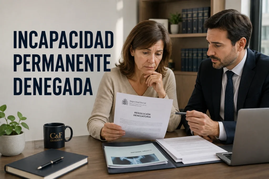 Incapacidad permanente denegada y asesoramiento jurídico para reclamar